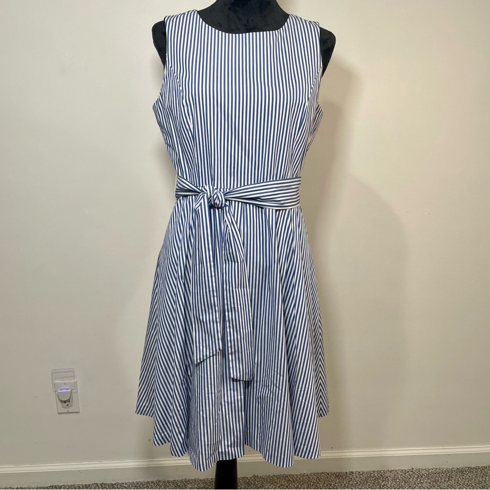 Pappagallo Blue A-Line Sleeveless Midi Dress